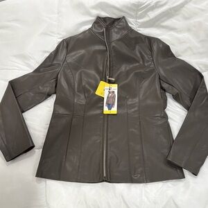 Kenneth Cole Dark Brown Leather Jacket